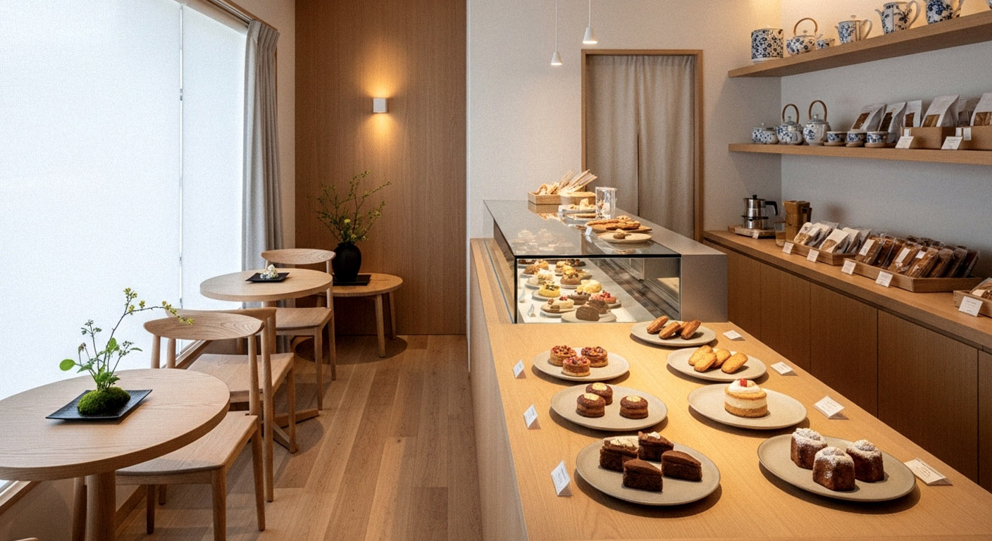 ルミエールの店内とスイーツ