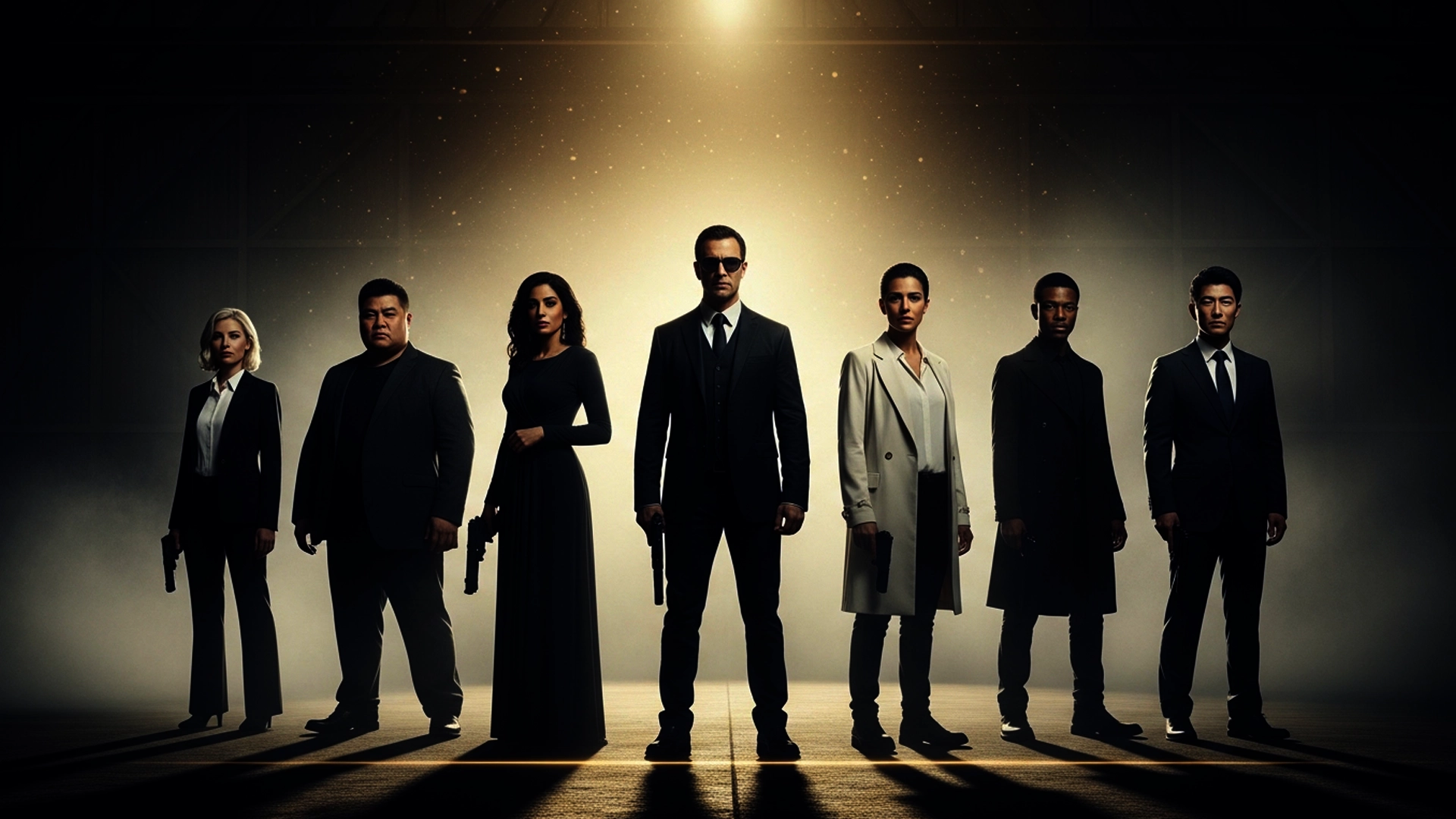 Seven agents silhouettes