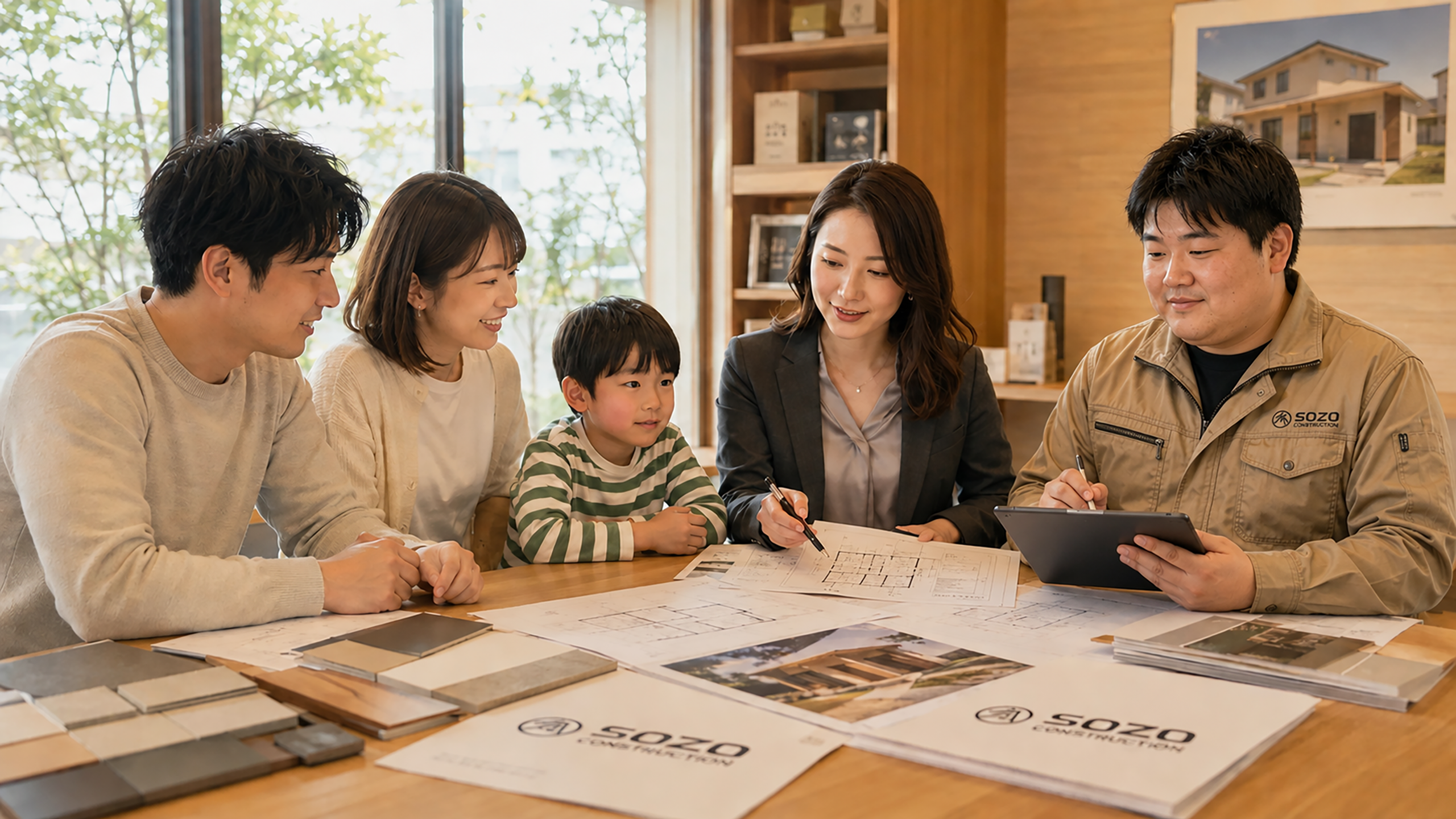 家族と向き合いながら住まいの相談を進めるSOZO Constructionの社員